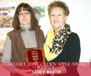 2015 Golden Apple Award Winner Sandy Martin with Jan Dils 