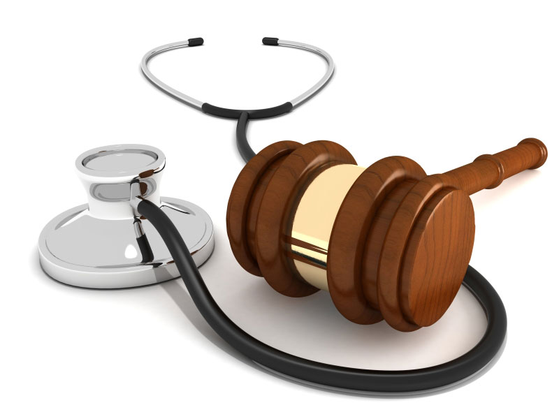 Gavel and a stethoscope